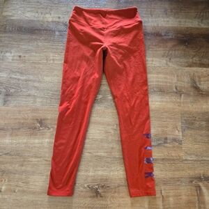 PINK Victoria's Secret Cozy Orange Leggings Athletic Stretch